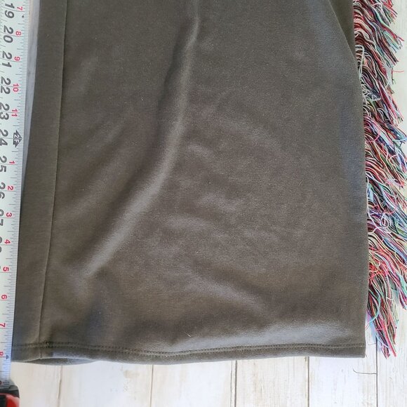 Boutique Tassel Fringe Wide Leg Jumpsuit Open Front Tie Close NWOT Plux 3X Boho - Picture 8 of 9